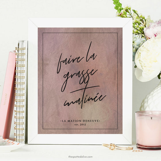 Faire La Grasse Matinée Personalized Art Print by The Spotted Olive - Scene