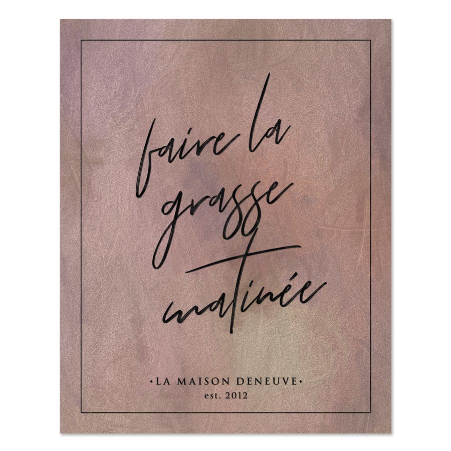 Faire La Grasse Matinée Personalized Art Print by The Spotted Olive