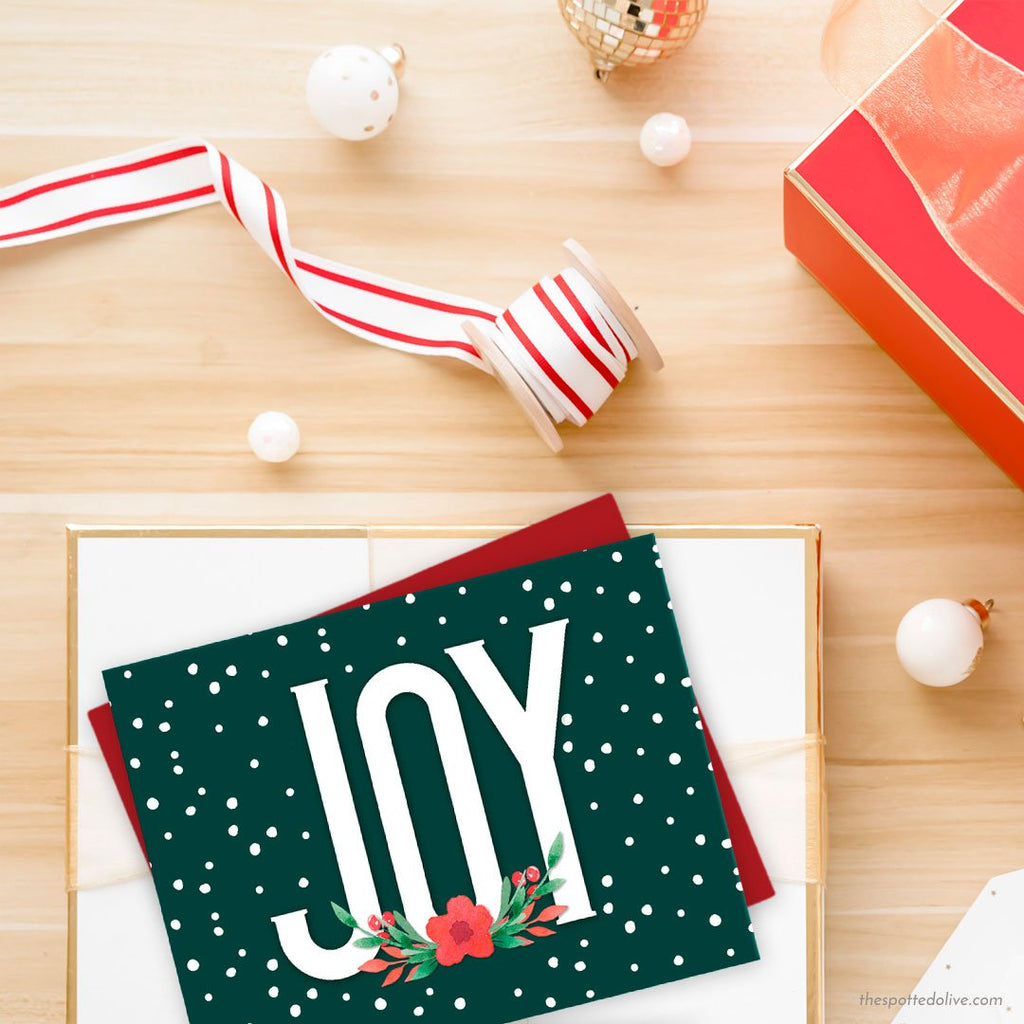 Floral Joy Holiday Cards by The Spotted Olive - Scene