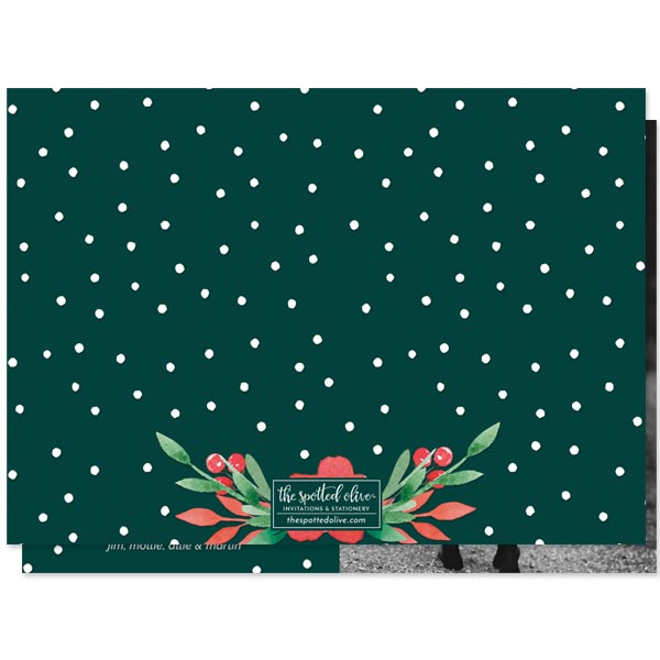 Floral Joy Holiday Photo Cards by The Spotted Olive - Back
