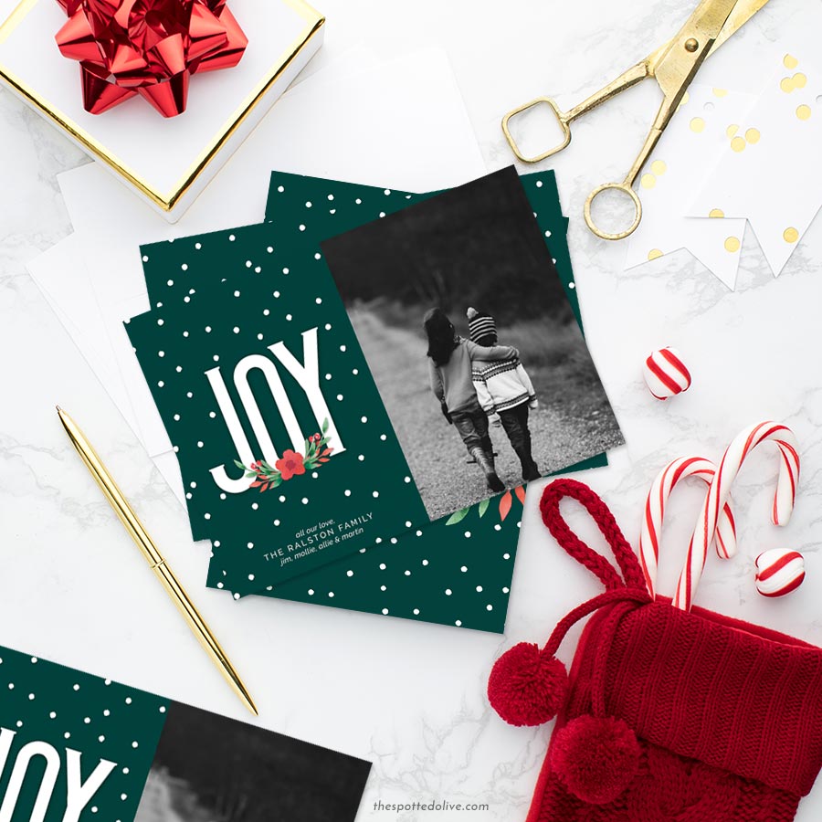 Floral Joy Holiday Photo Cards by The Spotted Olive - Scene