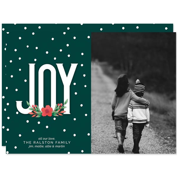 Floral Joy Holiday Photo Cards by The Spotted Olive