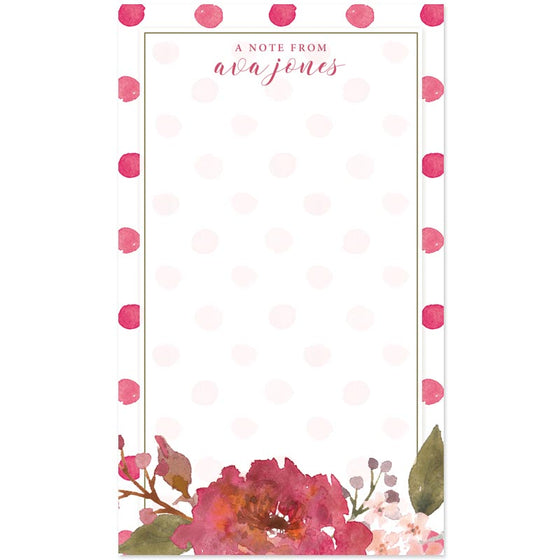 Flowers & Polka Dots Personalized Notepad by The Spotted Olive