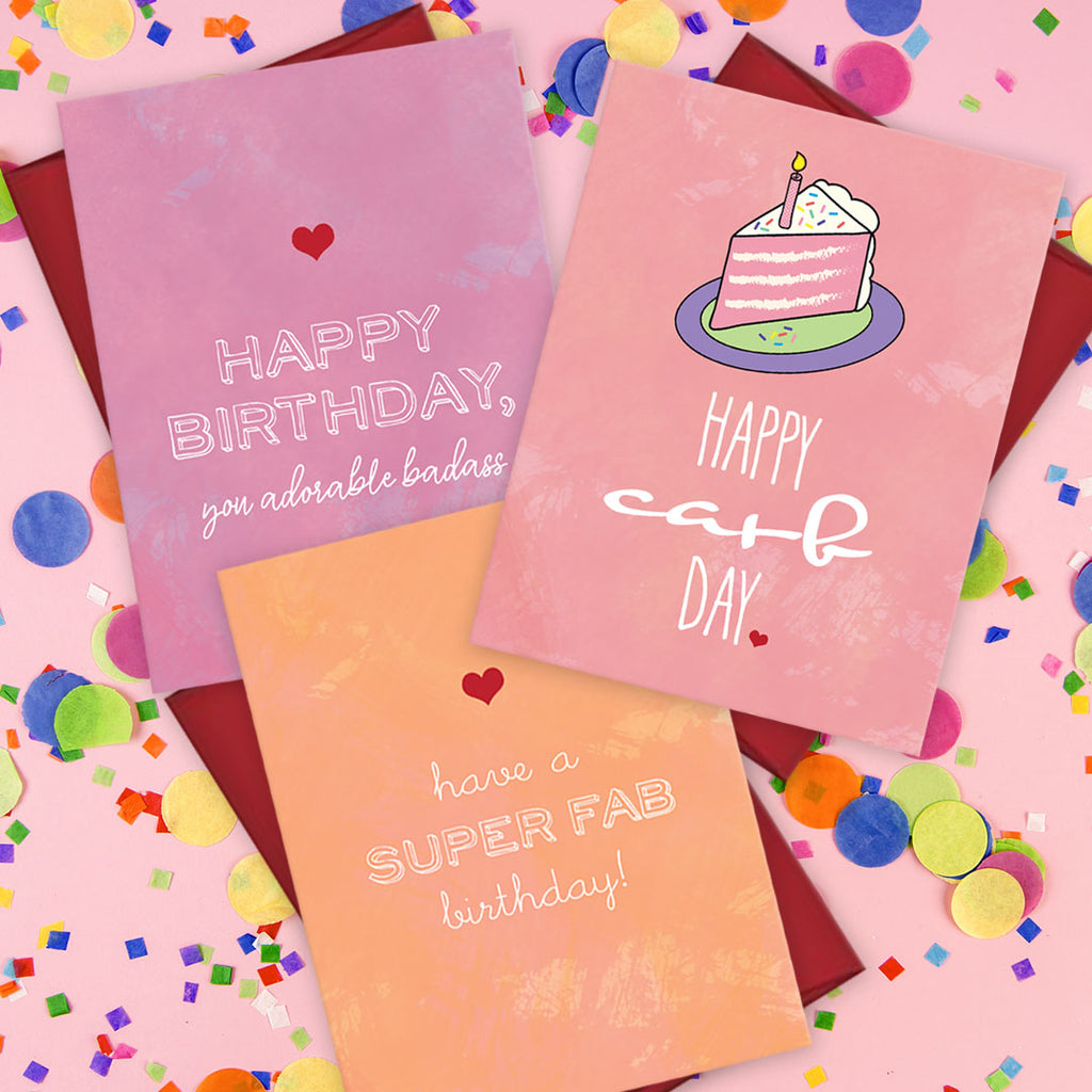 Gal Pal Birthday Card Bundle by The Spotted Olive-Confetti Background