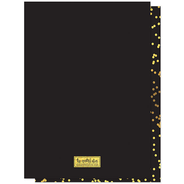 Gold Confetti New Year's Eve Countdown Party Invitations back by The Spotted Olive