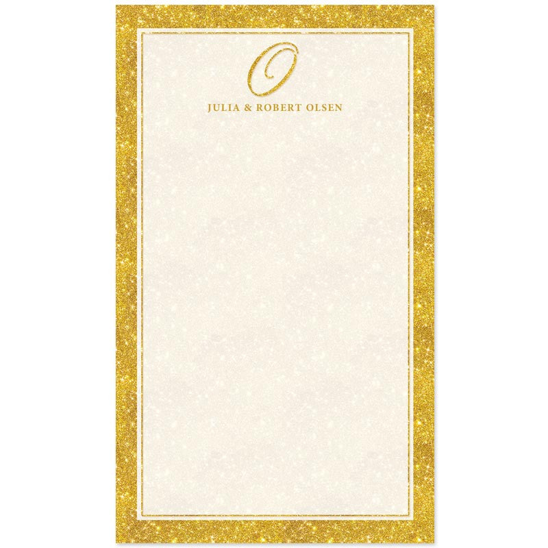 Gold Glamour Initial Personalized Notepad by The Spotted Olive
