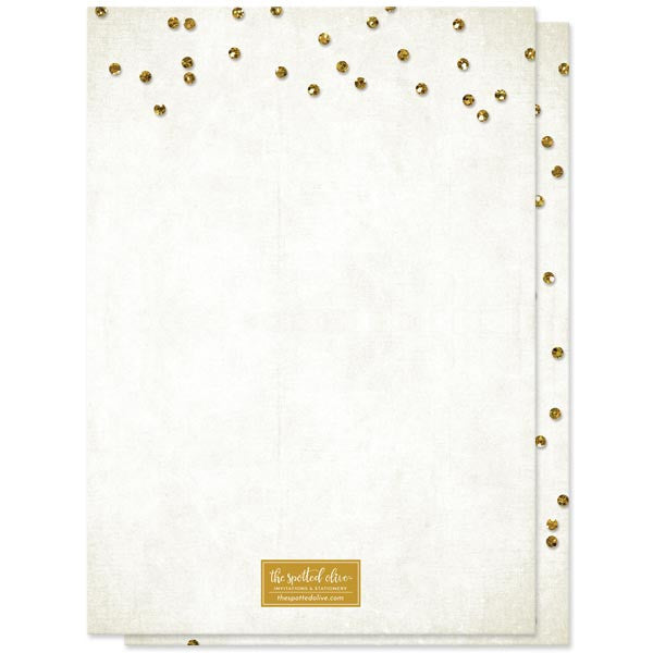 Gold Glitter Look Confetti Sweet 16 Invitations by The Spotted Olive - Back