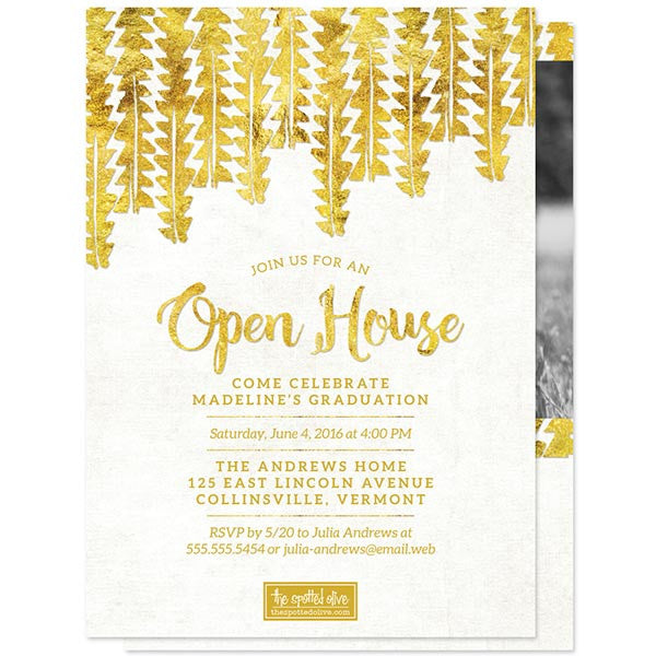 Gold Tribal Graduation Announcements - Class of 2016 by The Spotted Olive - back