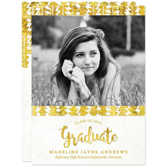 Gold Tribal Graduation Announcements - Class of 2016 by The Spotted Olive
