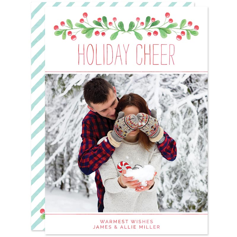 Holiday Cheer Berries Christmas Photo Cards by The Spotted Olive