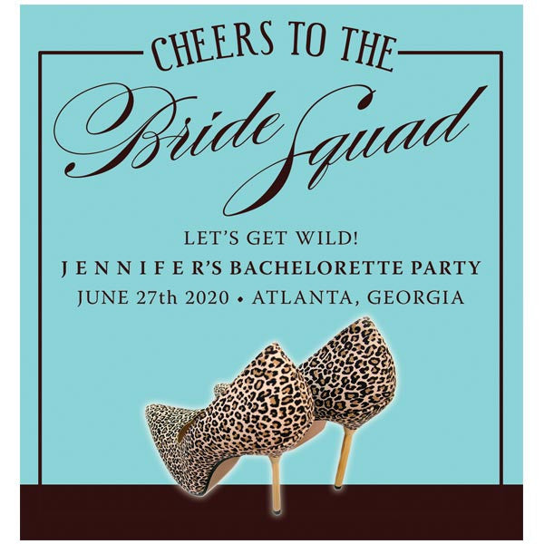 Leopard Print Shoes Bachelorette Party Wine Labels by The Spotted Olive