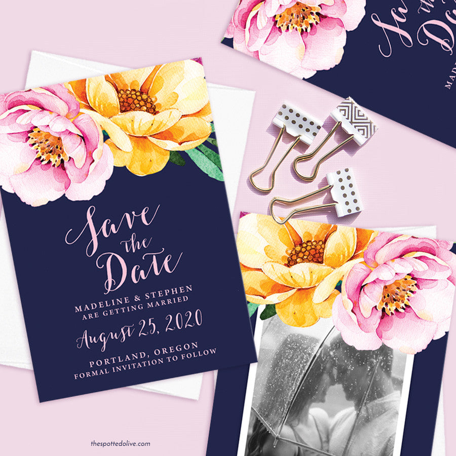 Love In Bloom Save The Date Cards by The Spotted Olive - Scene