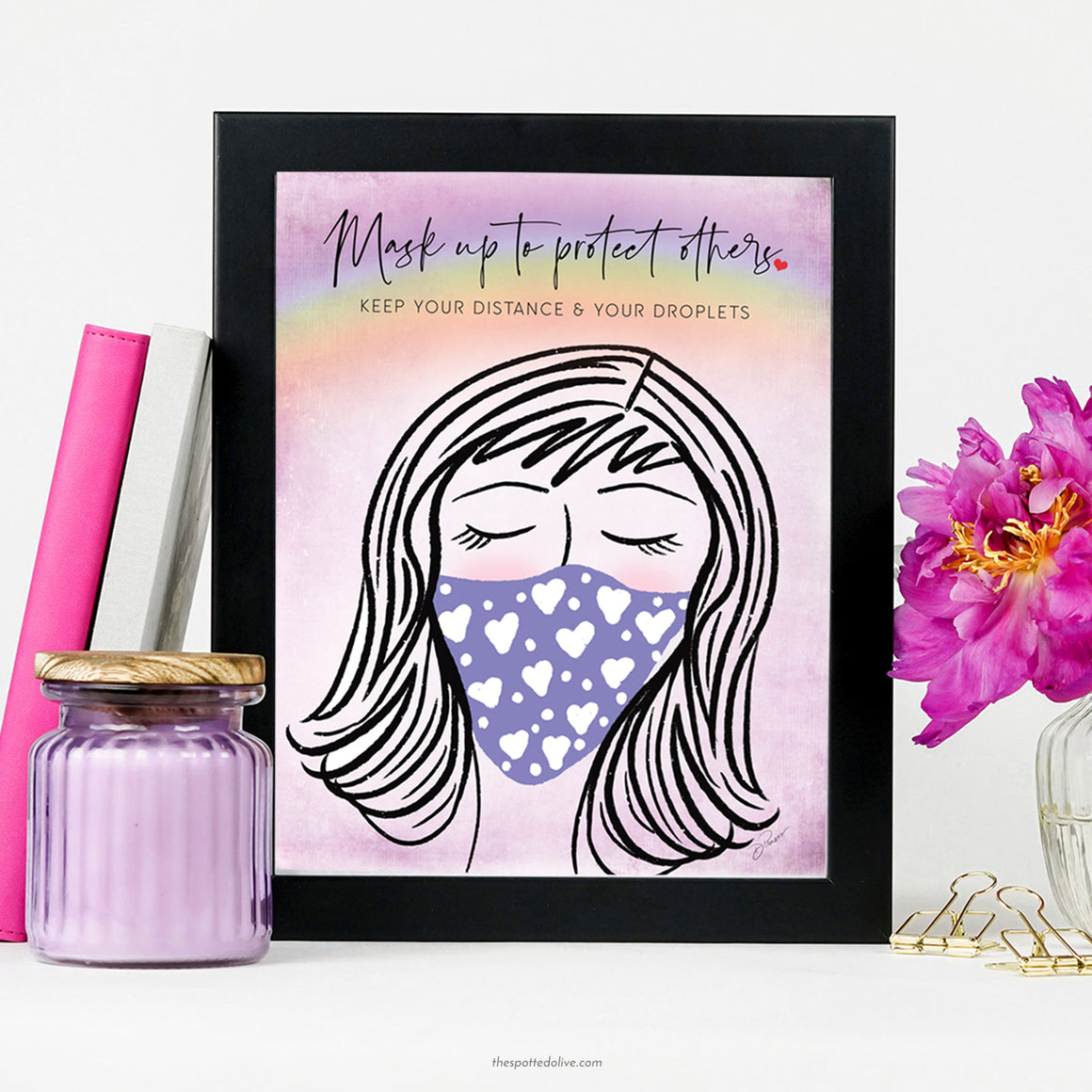 Mask Up Printable Art Shop Sign by The Spotted Olive - Scene
