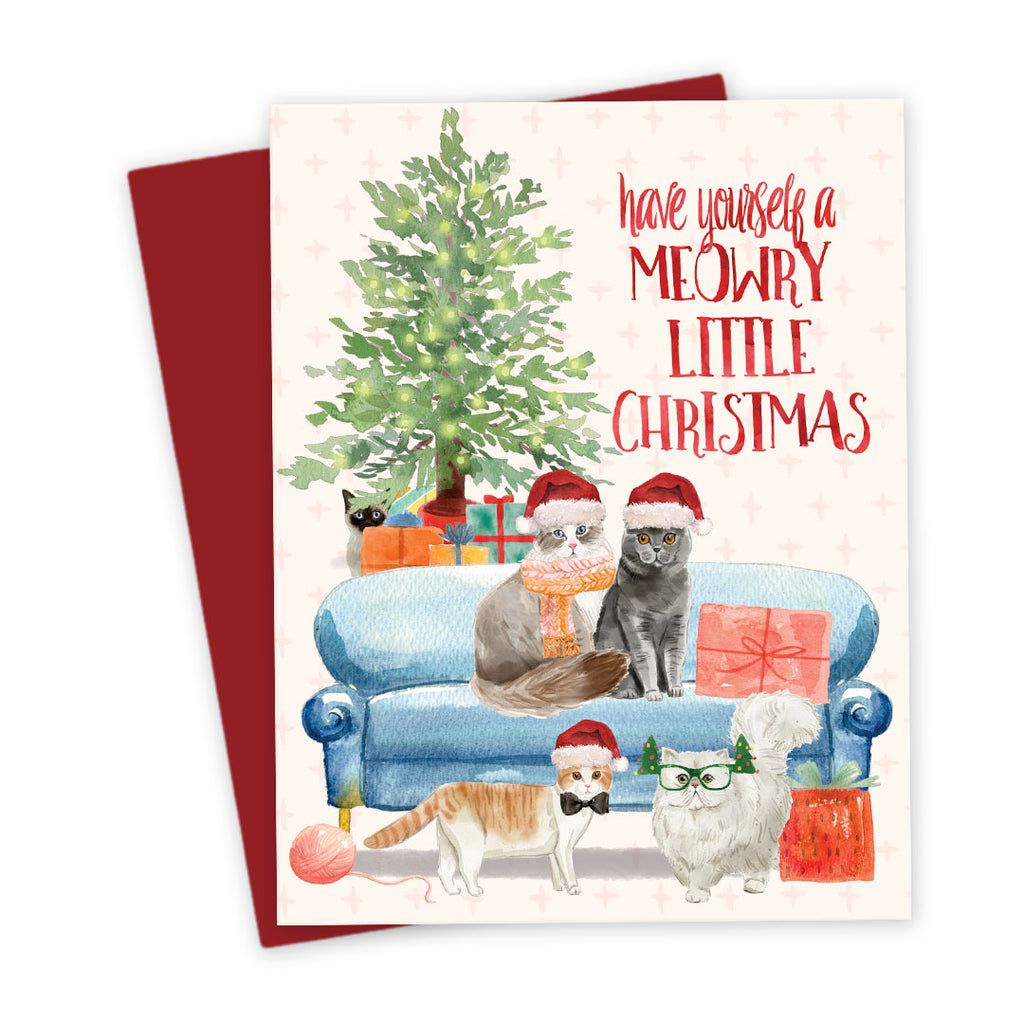 Meowry Christmas Cats Holiday Card by The Spotted Olive