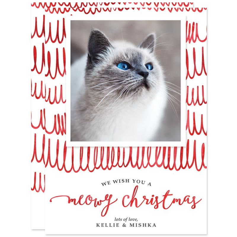 Meowy Christmas Holiday Photo Cards by The Spotted Olive