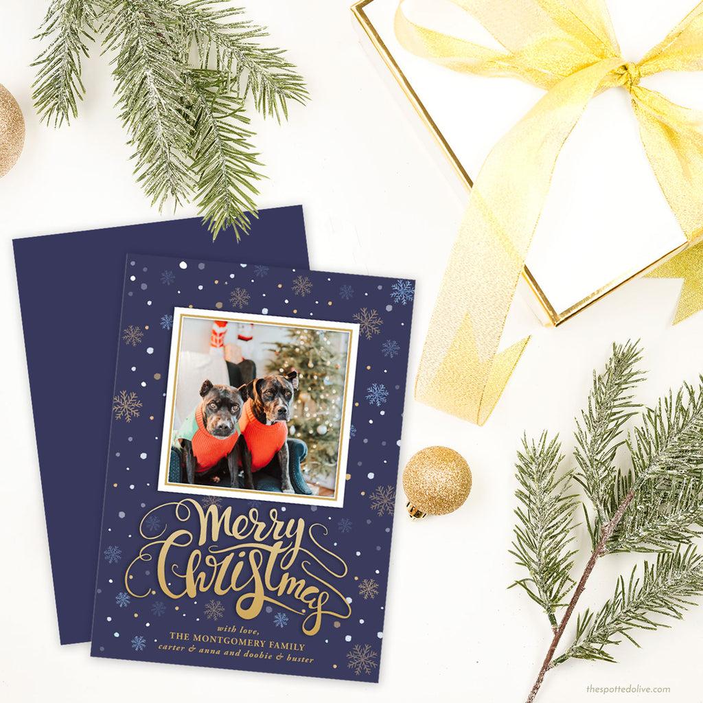 Merry Christmas Snow Photo Holiday Cards by The Spotted Olive - Scene
