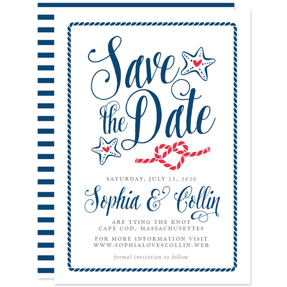 Modern Calligraphy Nautical Save The Dates