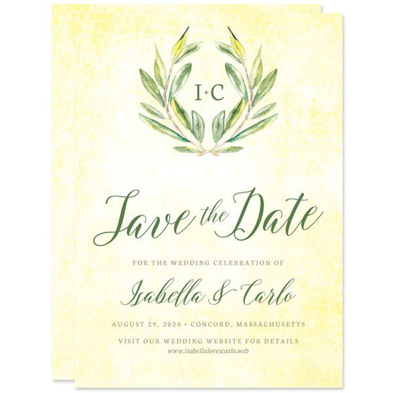 Olive Branch Save The Dates by The Spotted Olive