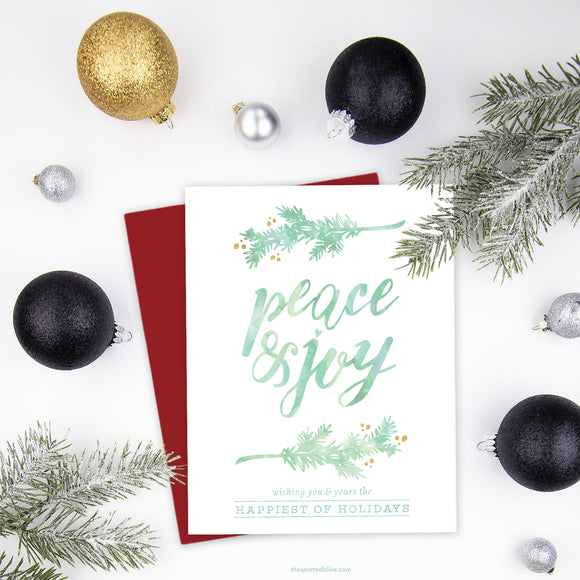Peace & Joy Holiday Card by The Spotted Olive