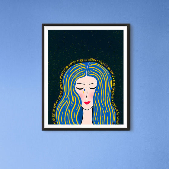 Peace for Ukraine Crying Lady Printable Art Download