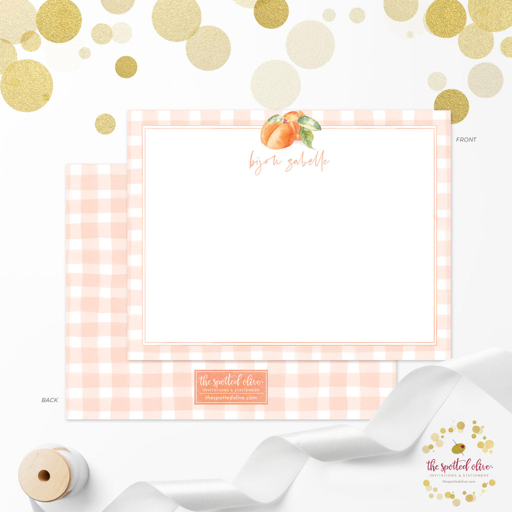 Personalized Note Cards - Peaches