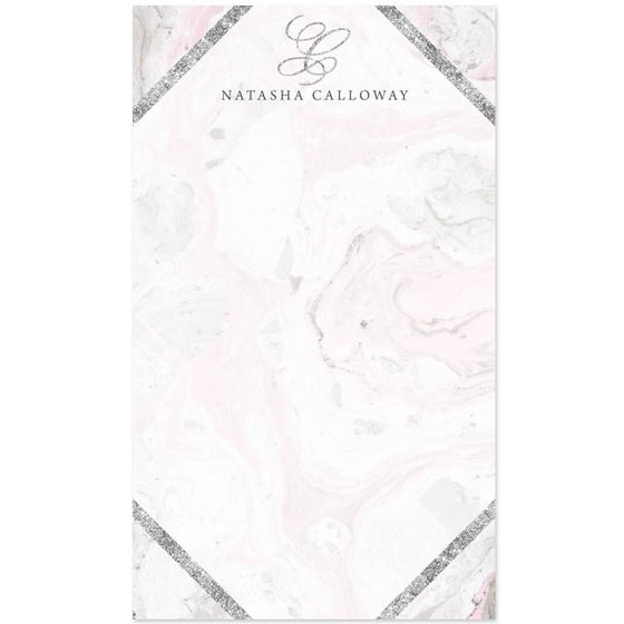 Pink & Gray Marble Personalized Notepads by The Spotted Olive
