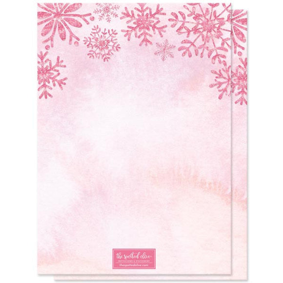 Pink & Silver Snowflakes Sweet 16 Invitations by The Spotted Olive