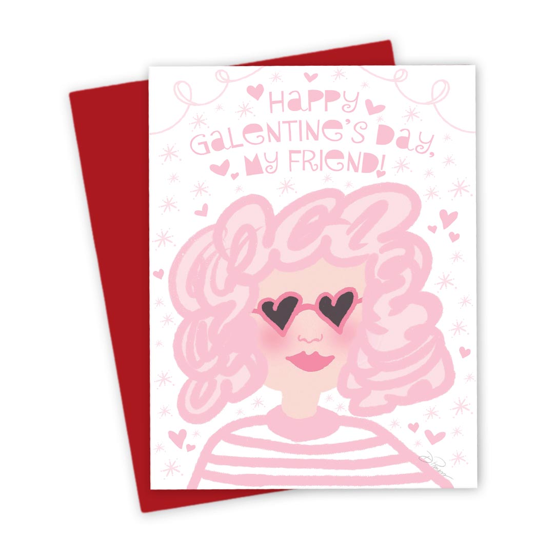Galentine’s Day Card - Pink Lady