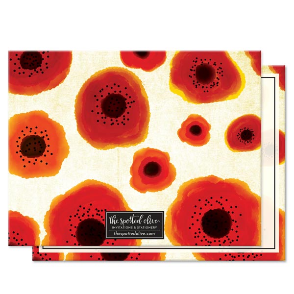 Poppy Love Personalized Note Cards by The Spotted Olive - Back