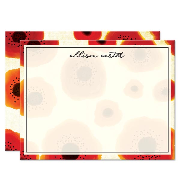 Poppy Love Personalized Note Cards by The Spotted Olive