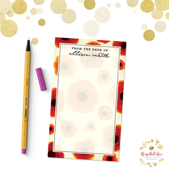 Poppy Love Personalized Notepad by The Spotted Olive
