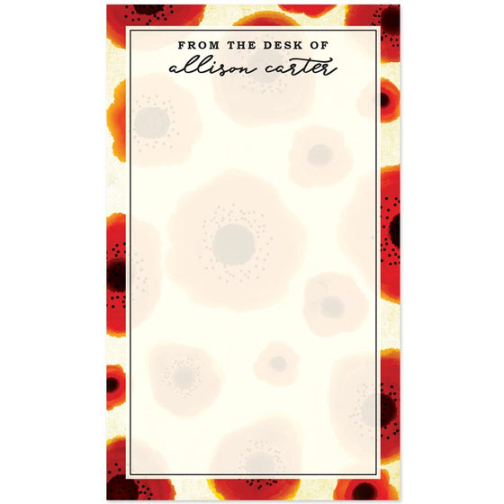 Poppy Love Personalized Notepad by The Spotted Olive