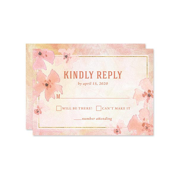 Pretty Peach Floral RSVP Cards by The Spotted Olive