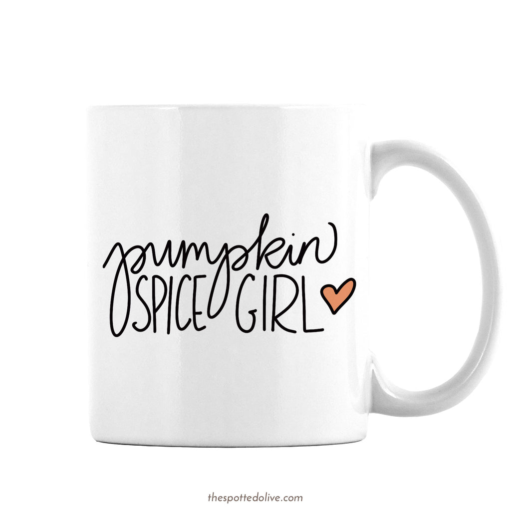 Pumpkin Spice Girl Coffee Mug by The Spotted Olive - Right