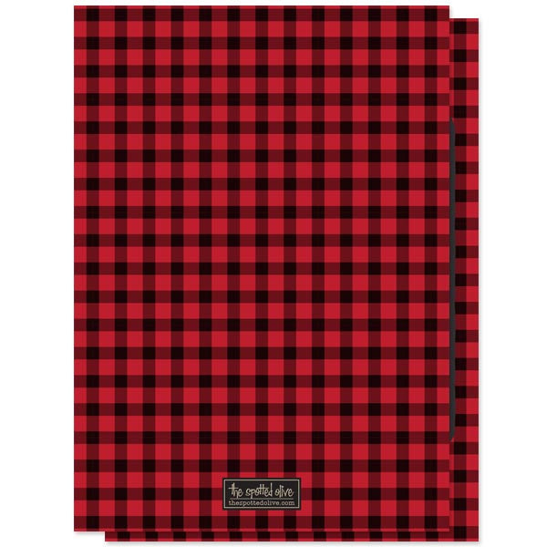 Bachelor Party Invitations - Red & Black Buffalo Check Stag Party - The Spotted Olive - back