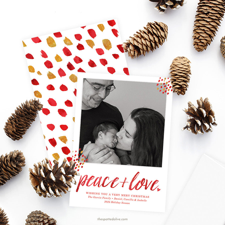 ed Peace + Love Holiday Photo Cards by The Spotted Olive - Scene