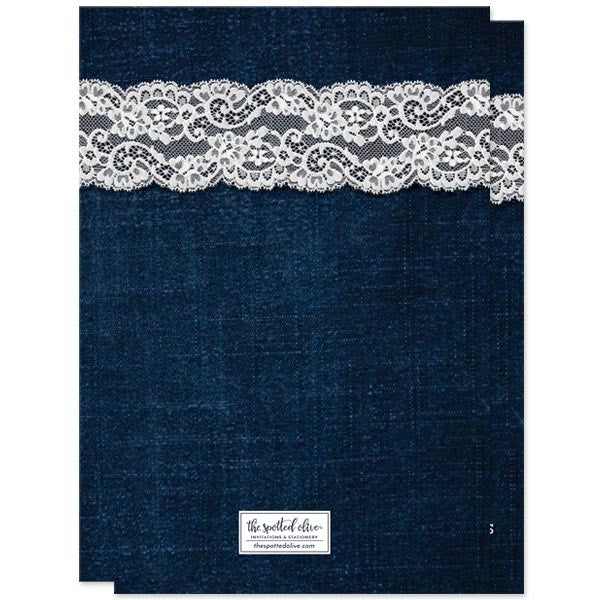 Save The Date Cards - Rustic Denim & Lace