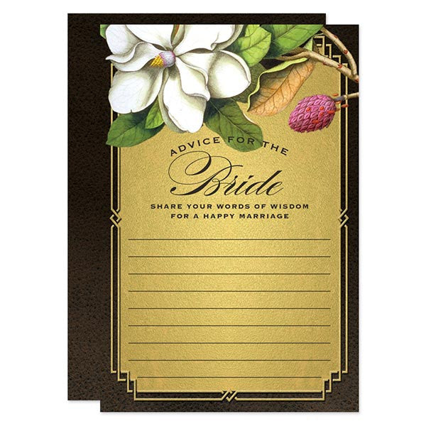Rustic Magnolia Advice for the Bride Cards by The Spotted Olive