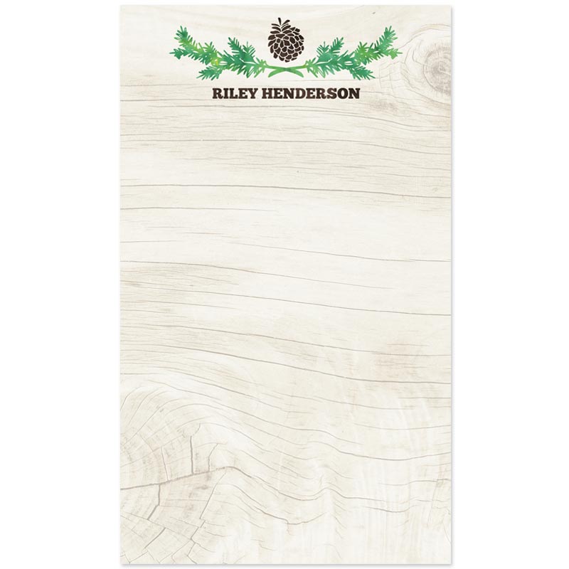 Rustic Pinecone Personalized Notepads by The Spotted Olive