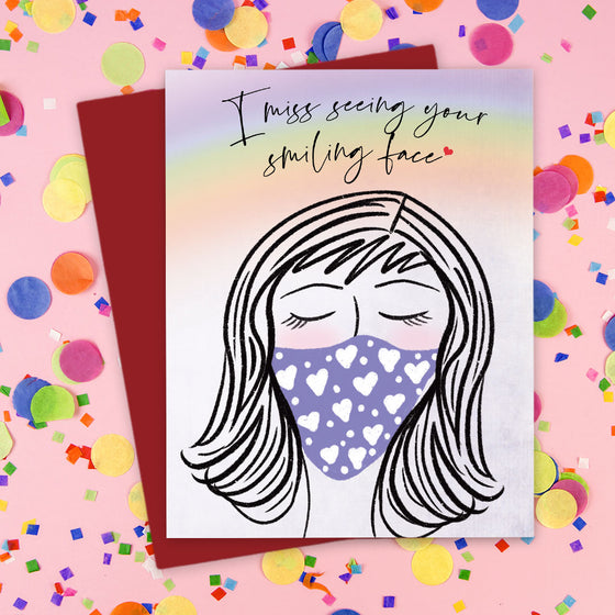 Smiling Face Card by The Spotted Olive - Confetti Background