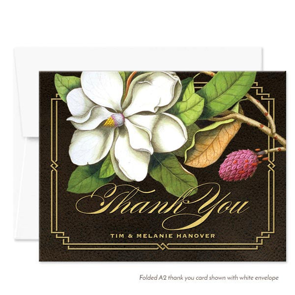 Southern Magnolia Thank You Cards by The Spotted Olive - White Envelopes