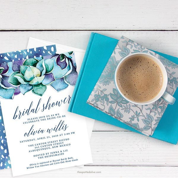 Succulent Garden Bridal Shower Invitations by The Spotted Olive - Scene