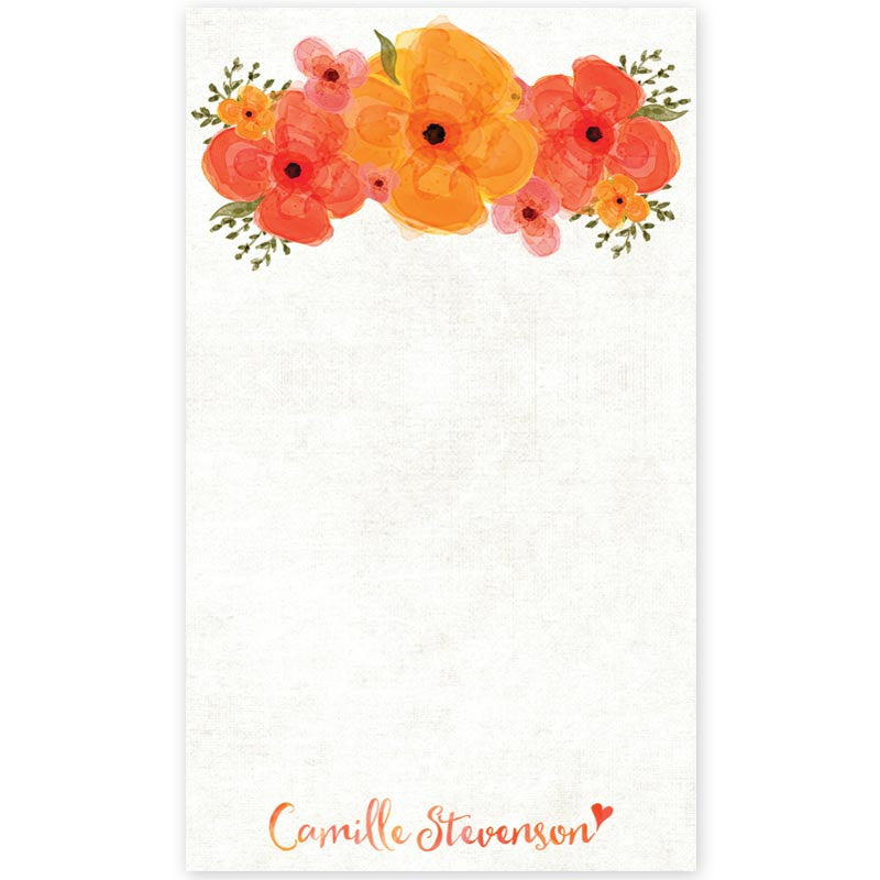 Summer Garden Floral Personalized Notepads by The Spotted Olive