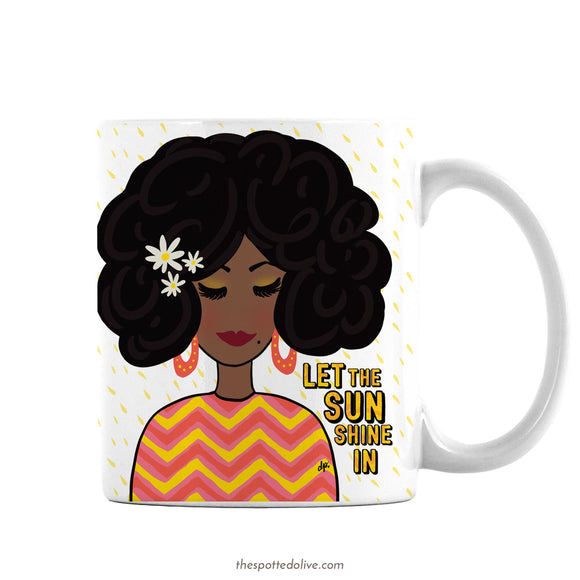 Susnshine Lady Coffee Mug by The Spotted Olive - Left