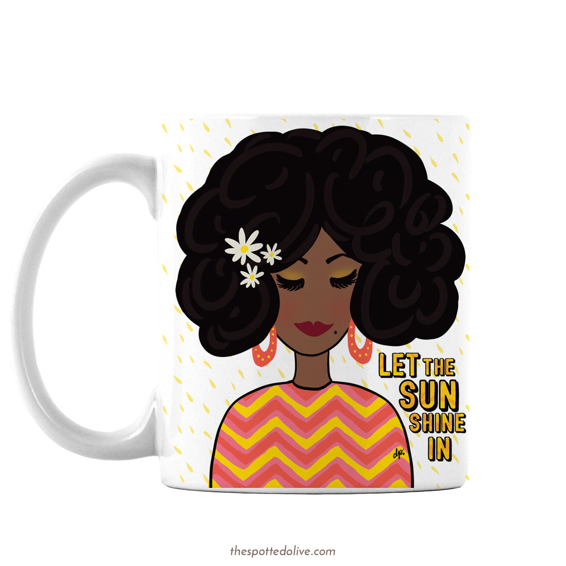 Susnshine Lady Coffee Mug by The Spotted Olive - Left