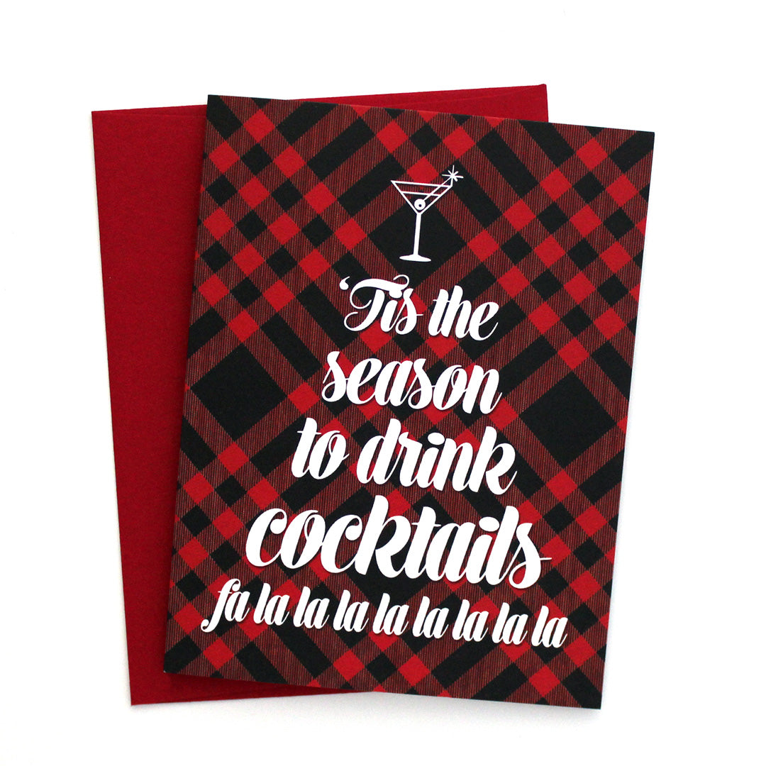 ‘Tis The Season To Drink Cocktails Holiday Card by The Spotted Olive