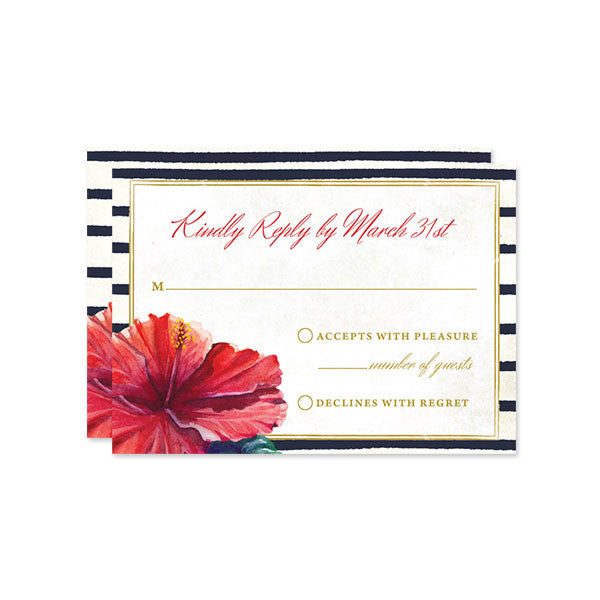 Tropical Hibiscus RSVP Cards by The Spotted Olive