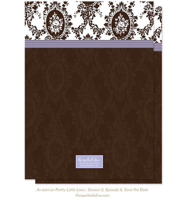 Victorian Romance Save The Dates by The Spotted Olive as seen on Pretty Little Liars - Back