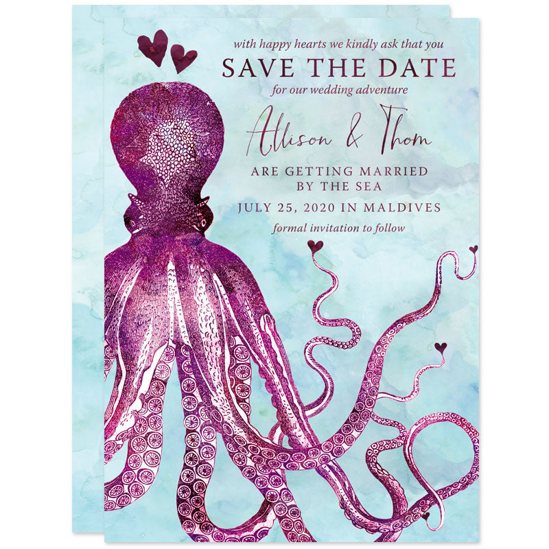 Vintage Octopus Save the Dates by The Spotted Olive