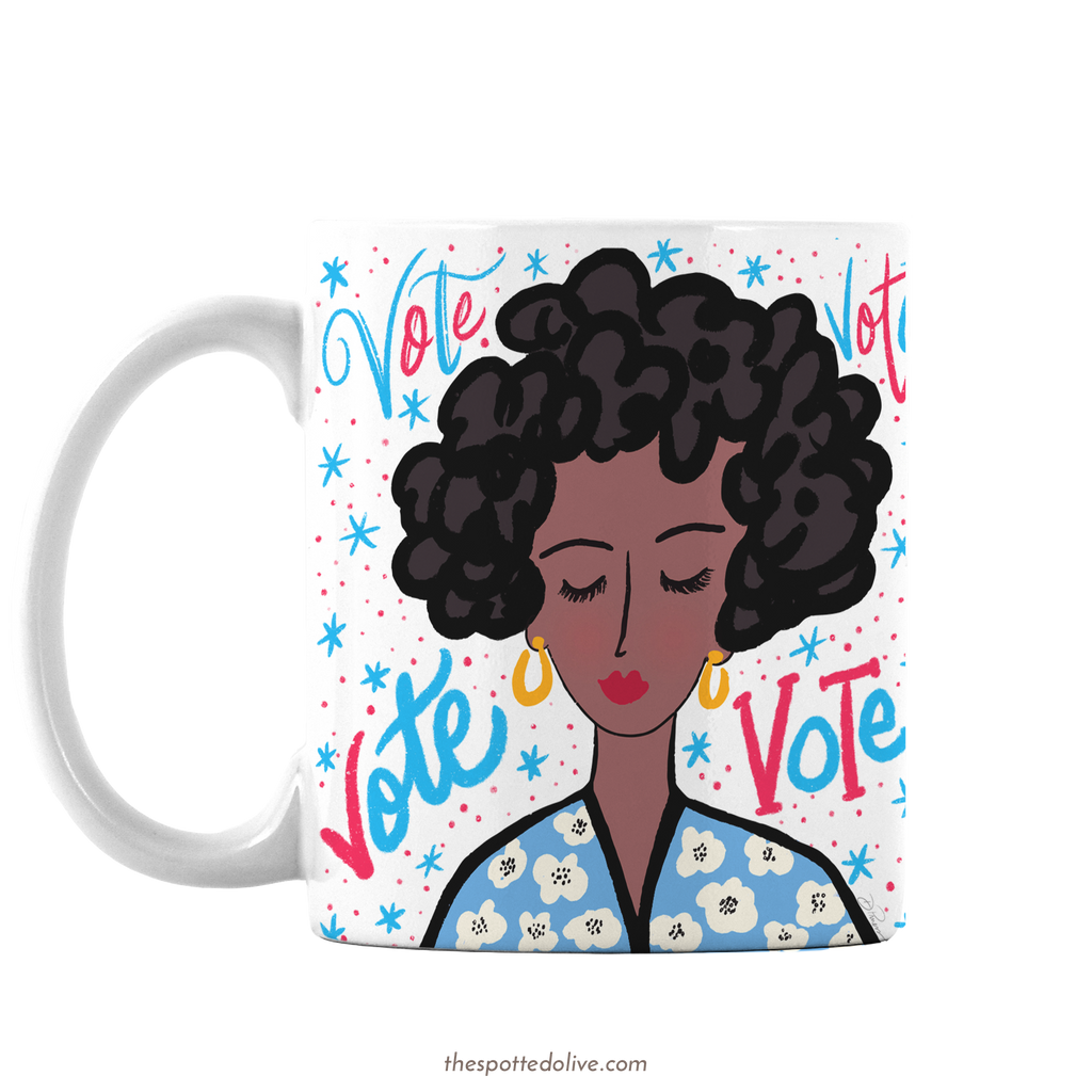 Vote Lady Coffee Mug by The Spotted Olive - Left